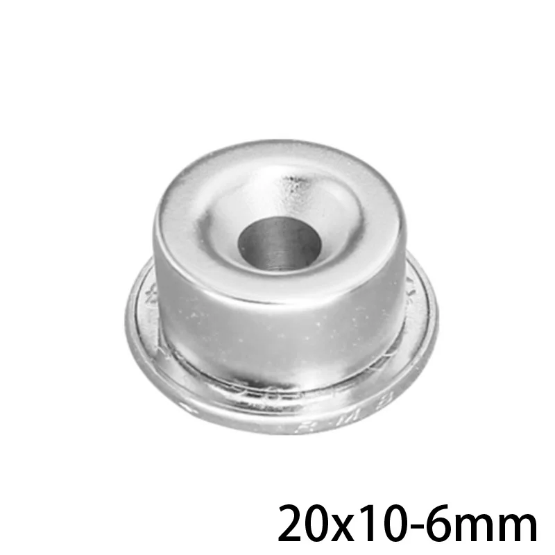 Сильный цилиндр редкоземельный магнит с потайной головкой 2 ~ 50 шт. 20x10 мм