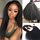 Прямые I-образные волосы для наращивания Kiny, 1 гпрядь для черных женщин, бразильские волосы без повреждения кутикулы I-образные натуральные волосы Microlinks Hair