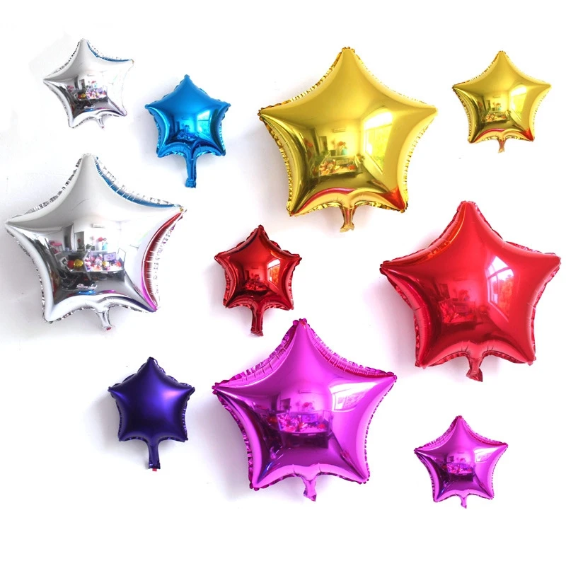 10 шт. 5/10/18 дюймов пятиконечная Звезда Воздушные шары из фольги для детей на день