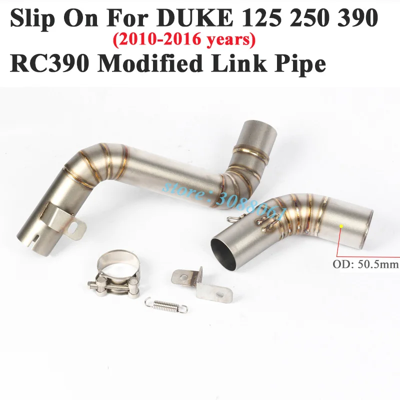 Slip On For DUKE125 DUKE 200 250 390 RC390 Motorcycle GP Project Exhaust Modify Middle Link Pipe Muffler Carbon Fiber | Автомобили и