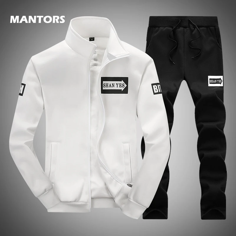 2019 толстовка спортивный костюм мужские комплекты на молнии модный брендовая