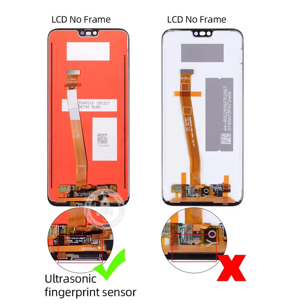 Дисплей для HUAWEI Honor 10 LCD в сборе с тачскрином на рамке Col-L29 черный синий