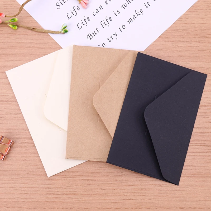 

20PCS Classical Kraft Blank Mini Paper Window Envelopes Wedding Invitation Envelope Gift Envelope