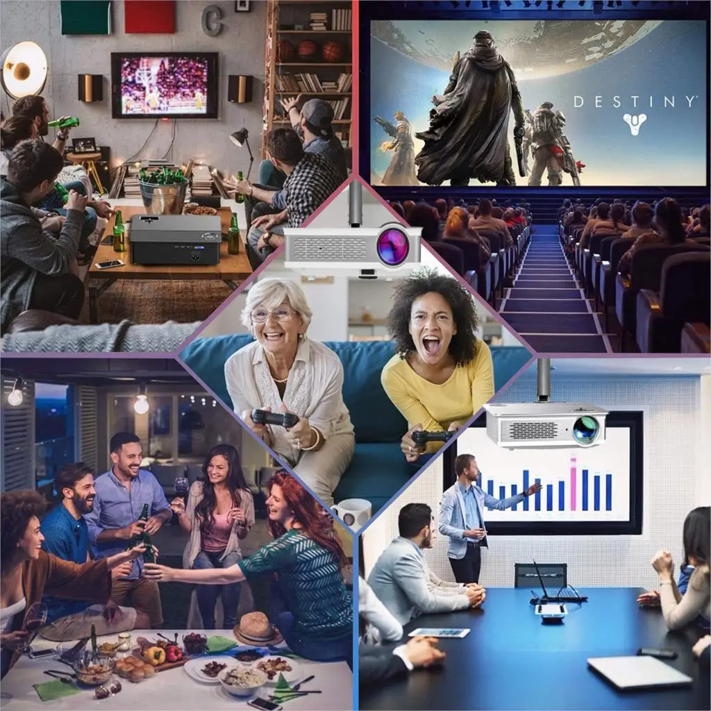 TRANSJEE 4K проектор для телефона Full HD Домашний кинотеатр 3D Android СВЕТОДИОДНЫЙ 1920x1080