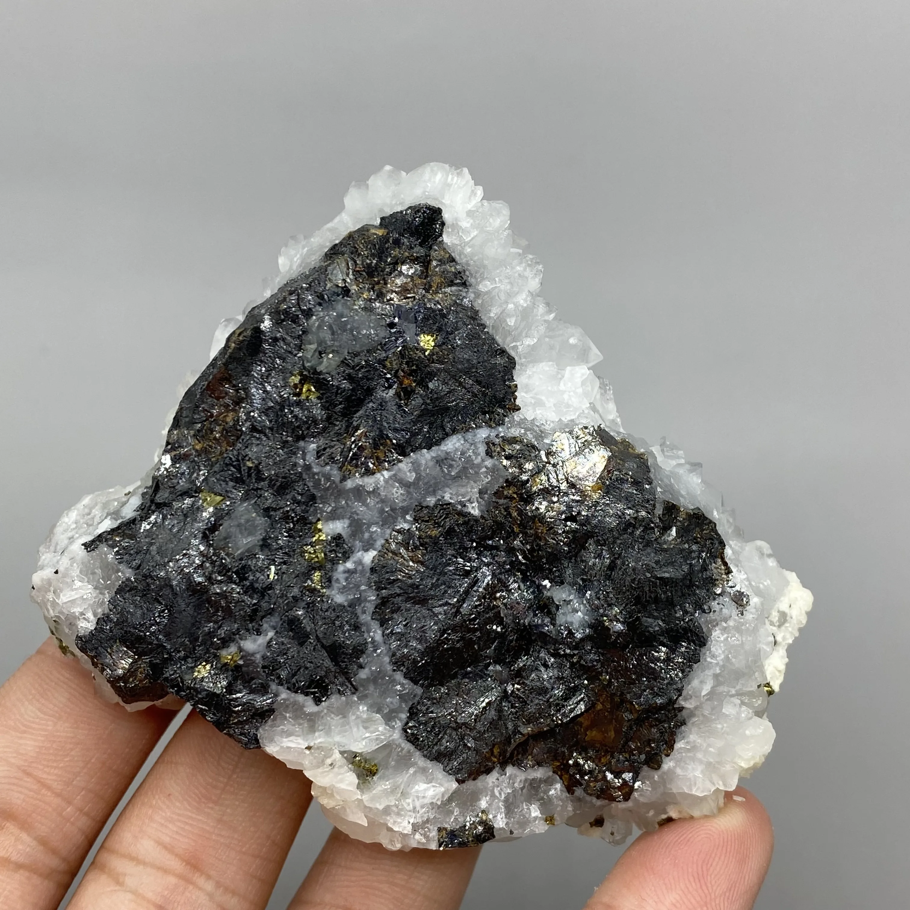 

172g natural rare dolomite and pyrite and white crystal cluster and galena symbiosis mineral specimens stones and crystals