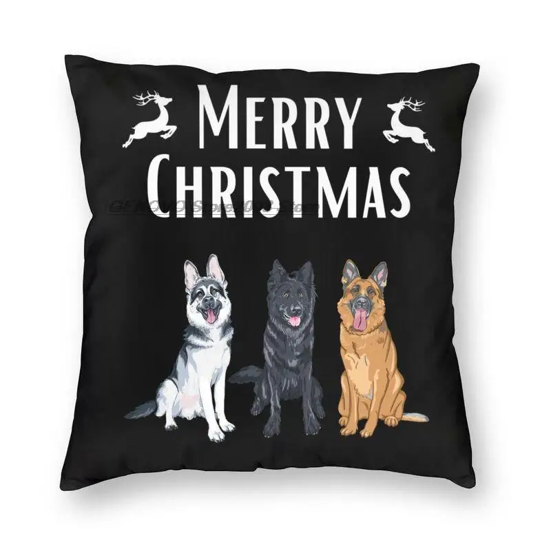 

Deutsch Shepherd Hund Weihnachten Quote Kissen Fall Dekoration Cartoon Kissen Werfen Kissen für Wohnzimmer doppelseitige