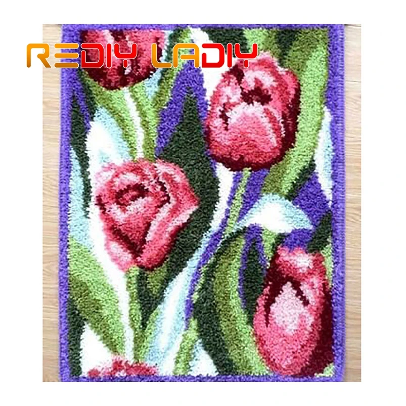 Набор крючков с застежкой вязальный ковер цветы тюльпаны акриловая пряжа