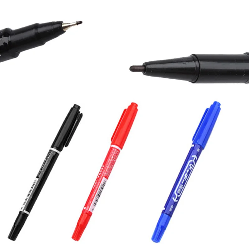 3 Pcs/Set CD-R DVD-R Media Disc Double Head Marker Pen Writing Student marker School office Stationery Supplies | Канцтовары для