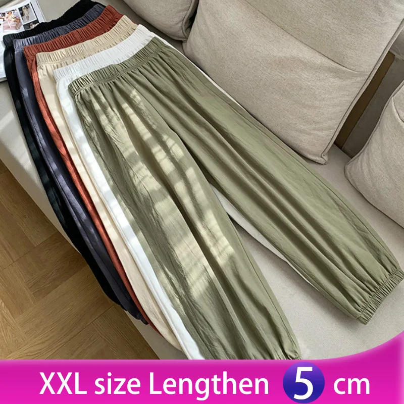 

FAKUNTN Casual Style Cotton Linen Pants Women 2020 Spring Summer New Elastic Waist Solid Basic Retro Loose Women's Harem Pants