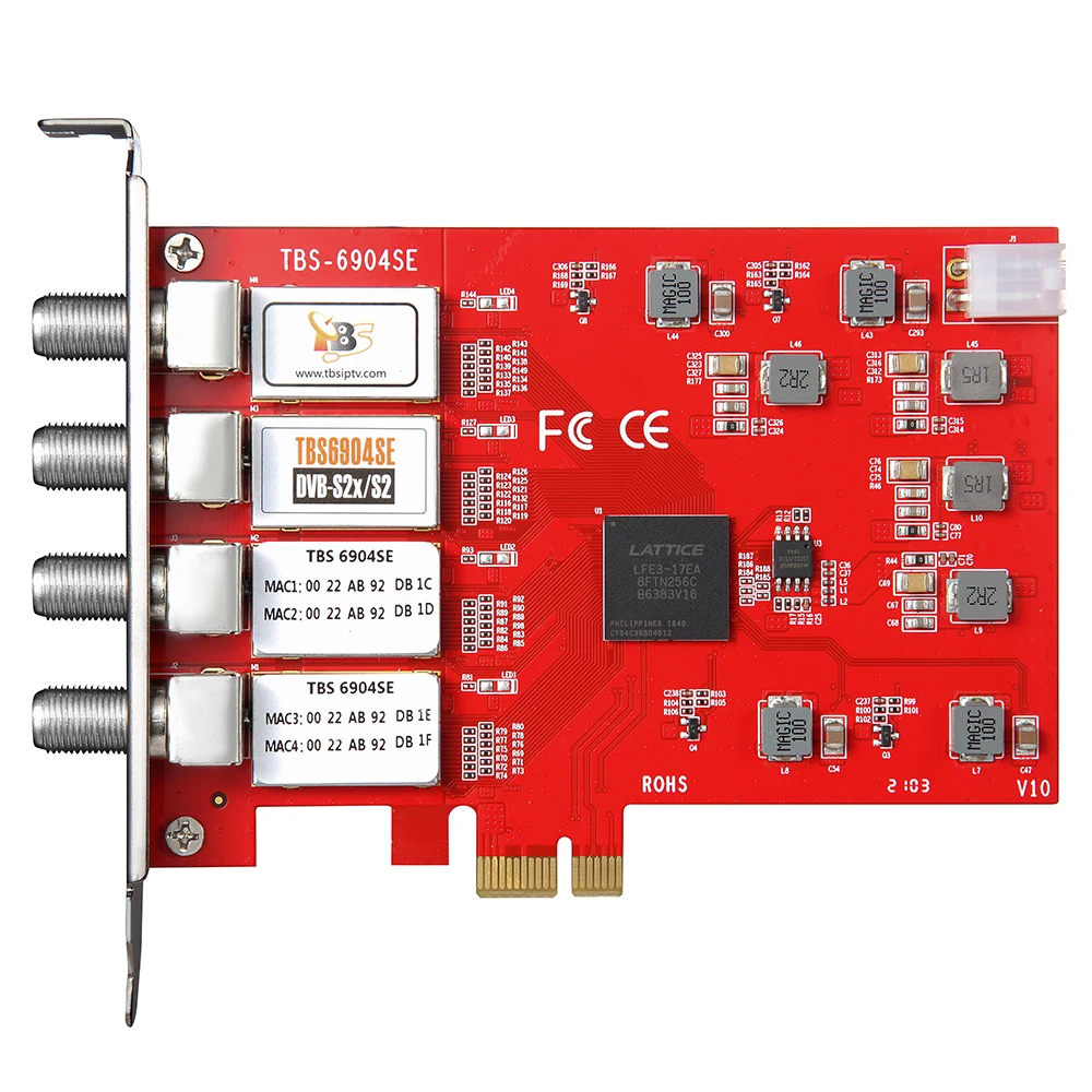 TBS2951 MOI Pro AMD потоковый сервер с 4x TBS6904se DVB S2/S2X четырехъядерный тюнер Поддержка IPTV