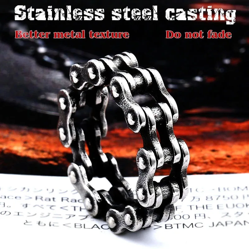 BEIER 316L Stainless Steel Motorcycle Car Chain Boy Ring Punk Rock link Men's biker High Quality Jewelry LLBR8-514R | Украшения и