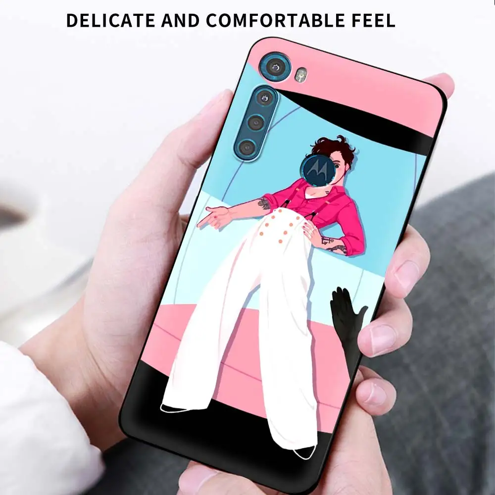 

Phone Case For Motorola One Fusion G9 Play G8 Power Edge Plus E6s G Stylus Black Soft Mobile Cover 1D Fine Harry Style