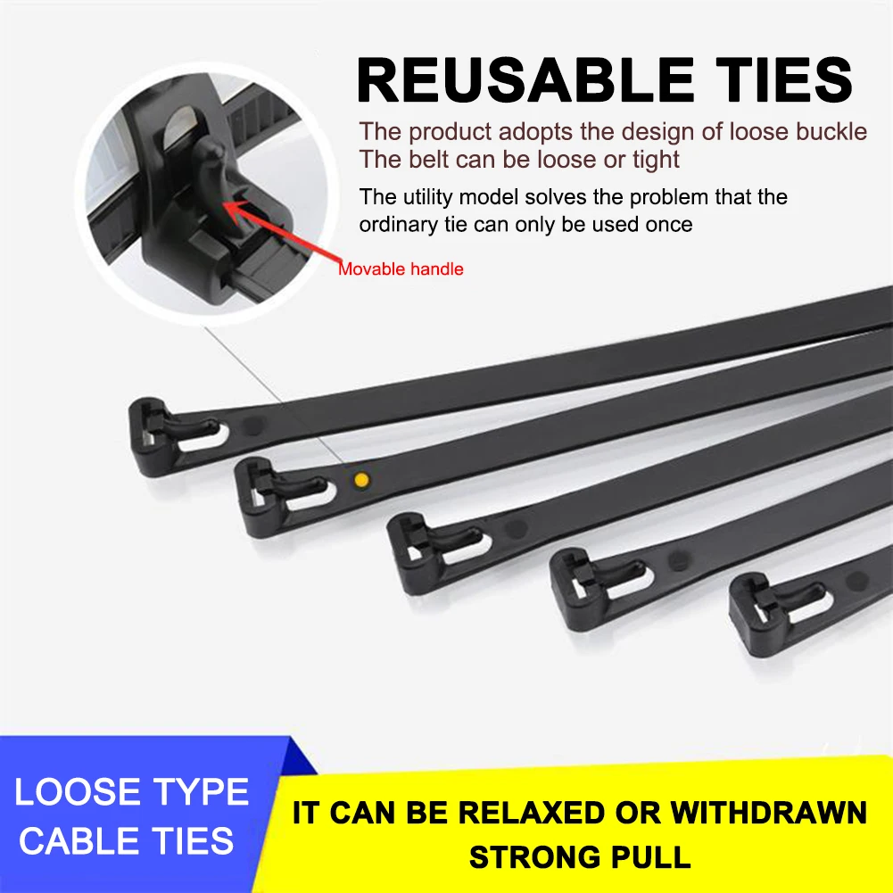 

10pcs/bag cable tie Self-locking plastic nylon tie White Organiser Fasten Cable Wire Cable Zip Ties