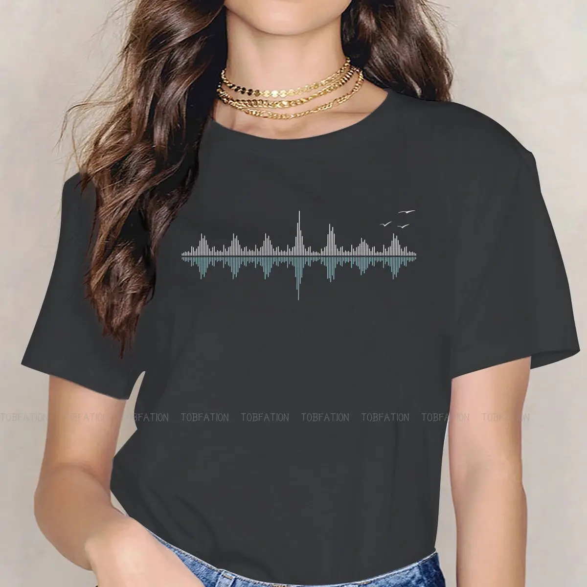 

Футболка с эквалайзером Шелдона, о-образным вырезом, Теория большого взрыва, футболка Леонарда Шелдона, Чистая классическая женская футбол...