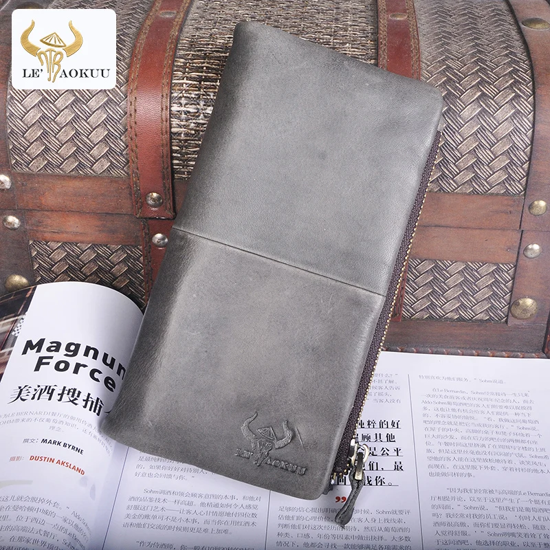 Модный Мужской органайзер для крупного рогатого скота натуральная кожа большой