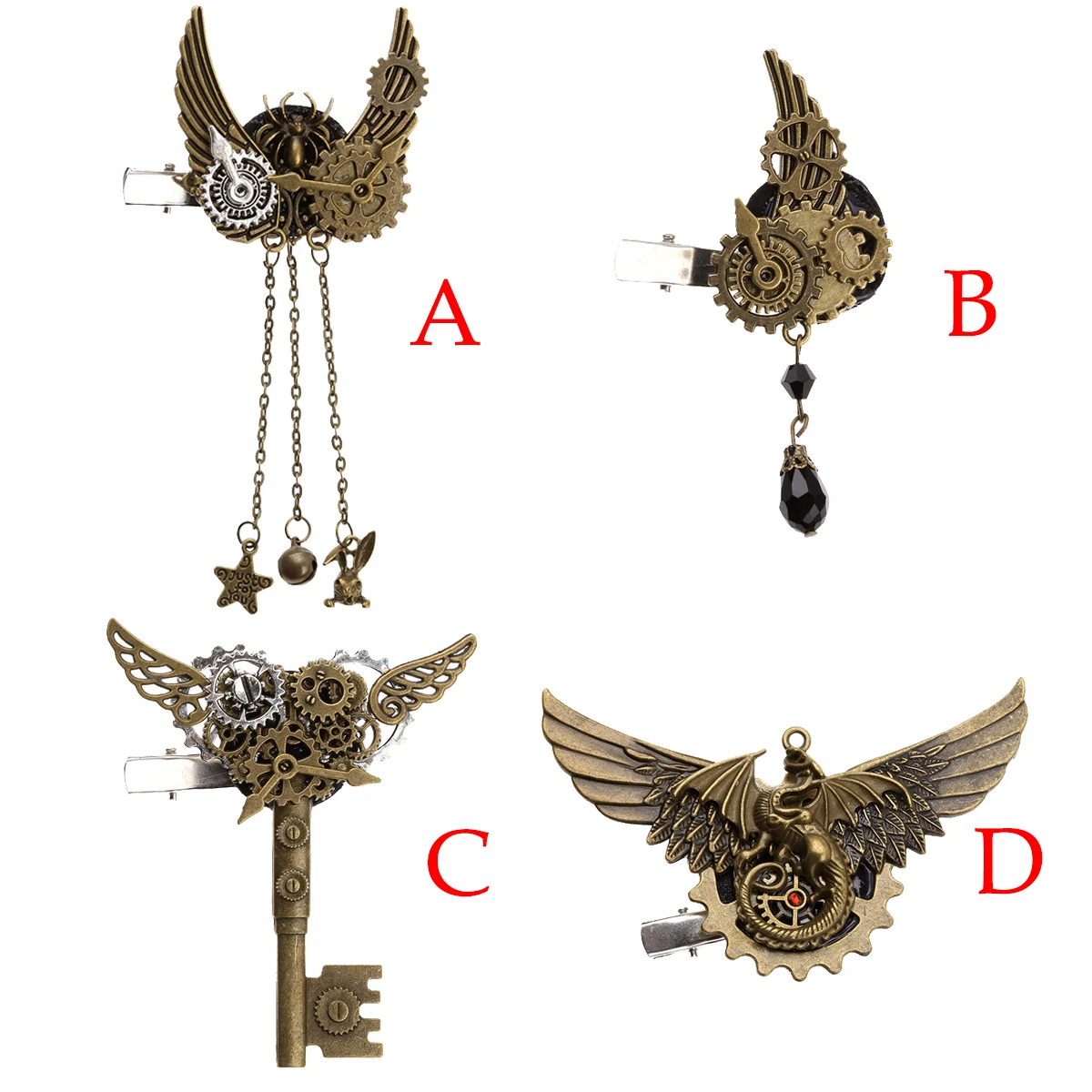 Женская Брошь в виде крыльев Винтажная брошь стиле стимпанк|Зажимы для одежды| |