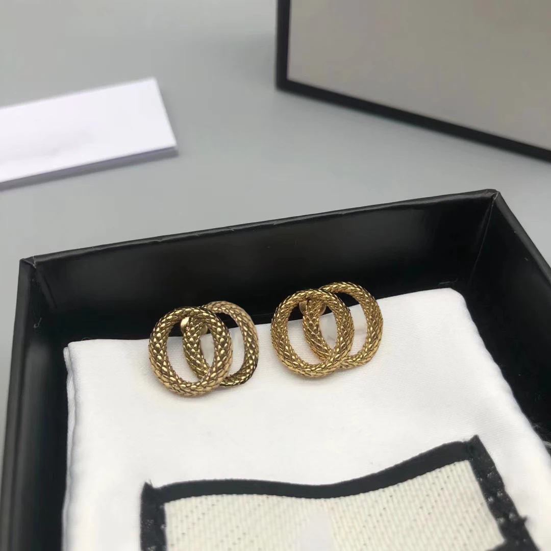 

2021 trending luxury brands retro Spirit Snake gold earrings men wedding womens earrings stud earrings couple 925 silver