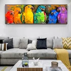 Картины с животными в абстрактном стиле, постеры с попугаями, настенные картины, современные картины, украшения для гостиной