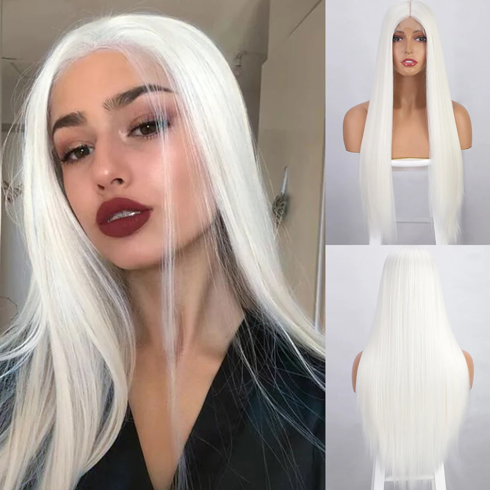 Длинные прямые белые парики I's a wig для женщин синтетические 60 613 светлые серые