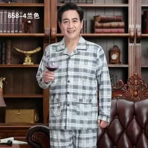 Кардиган, пижама для мужчин, набор, хлопок, весна, Пижама для мужчин, одноцветная, с длинным рукавом, пижама для мужчин, осень, с отложным воротником, Пижама для мужчин, L, XL, XXL, XXXL - Цвет: men pyjama gray