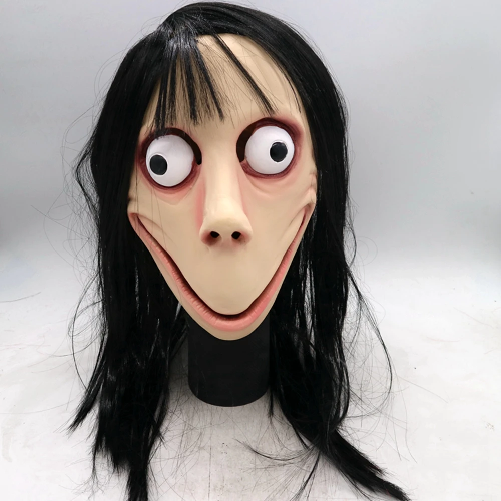 Маска Момо взлом вызов игра КИТ маска МОМО с большими глазами и длинным париком