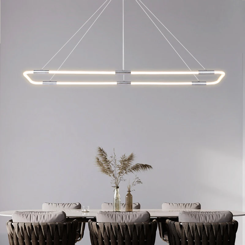 

FPFD Modern Led Pendant Light For Kitchen Long table island For Living room Dining Room Led Pendant Lamps Chrome Hanging Lights