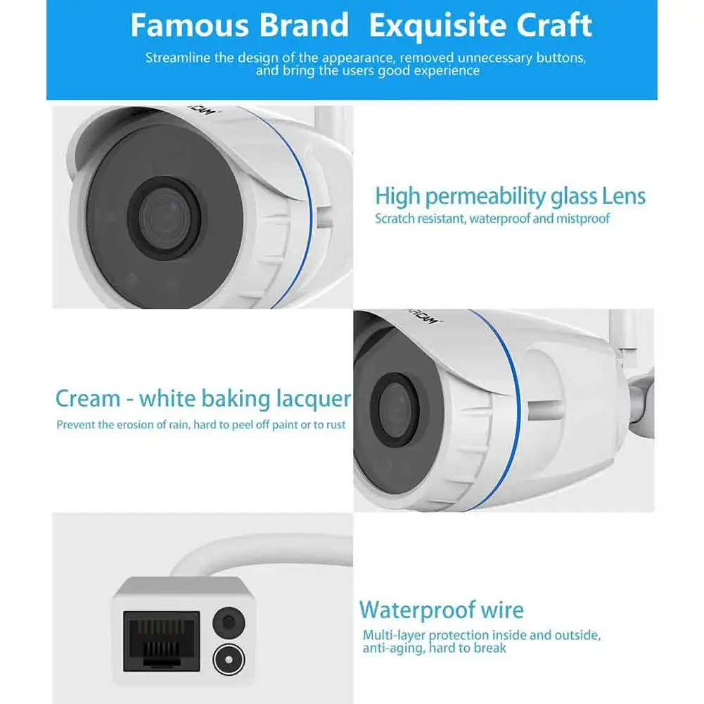 C17 Onvif Wi-Fi беспроводная ip-камера, наружная камера безопасности 720P IP66, сетевая HD камера видеонаблюдения, монитор ночного видения, поддержка sd-карты 128G