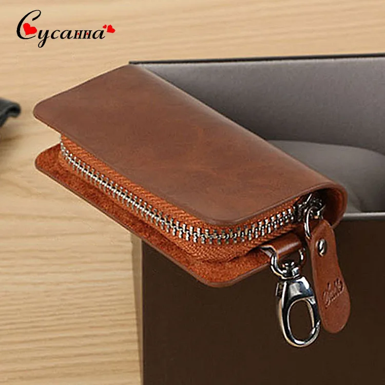 Кожаные Кошельки для автомобильных ключей мужской держатель ключница