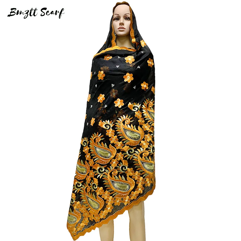 2020 New African Women Scarf Muslim hijabs Leaf Design Big Cotton Hijab big size scarf for shawls BF-035 | Тематическая одежда и