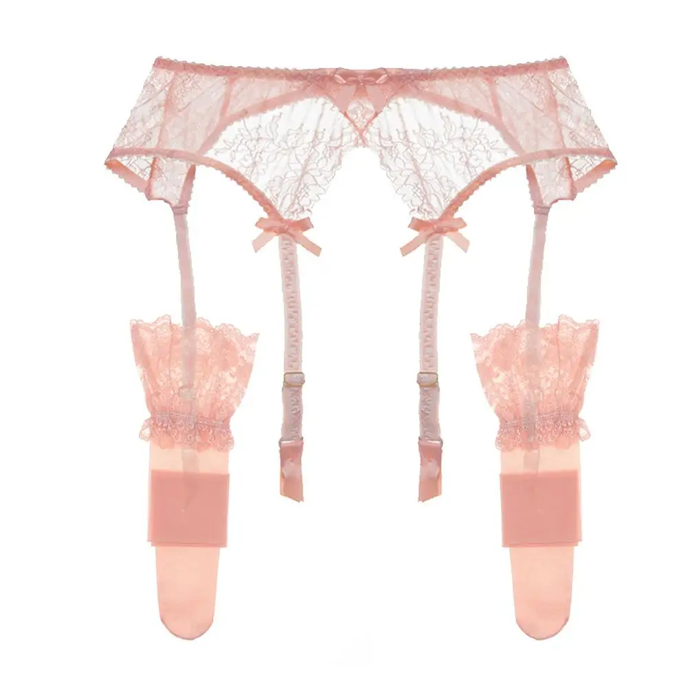 Pink1 CYHWR, женские сексуальные модные кружевные черные/винно-красные подвязки с поясом, свадебные подвязки+ чулки, 2 шт./лот - Цвет: Pink1