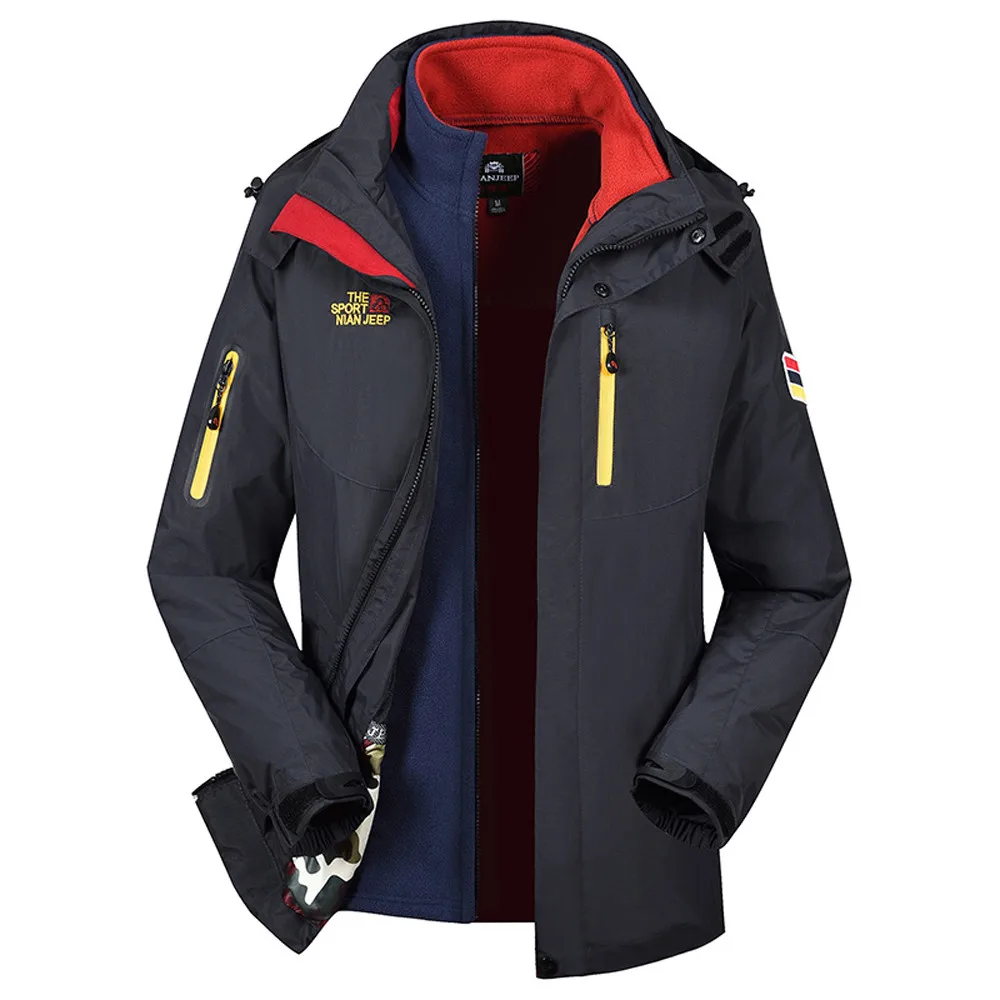 Two Piece Three In One Winter Warm Hiking Jackets Waterproof Sun-Protective Outdoor Sports Coats Windbreaker Raincoats A27
