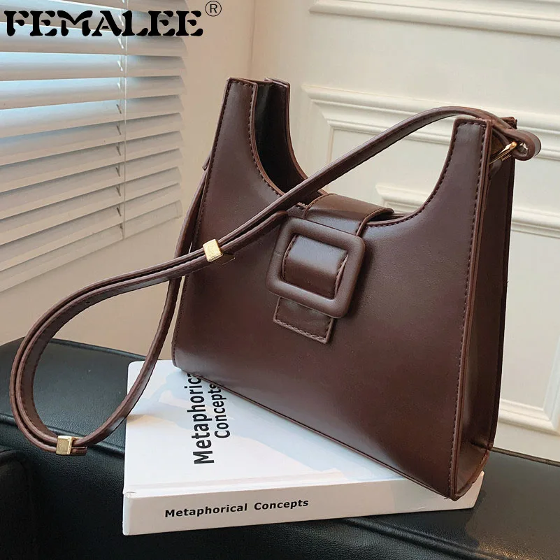 

2021 Осенняя трендовая женская сумка через плечо Ins популярная сумка на плечо из искусственной кожи для женщин модная однотонная женская сумк...