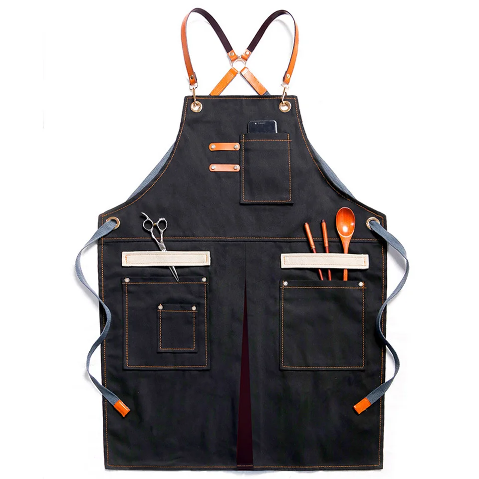 

Apron Denim Hair Stylist Milk Tea Cake Shop Barista Men And Women Flower Shop Work Clothes Hairdressing Custom Logo