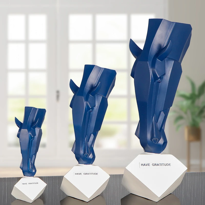 

Nordic Resin Horse Head Drinking Water Vase Ornaments Home Livingroom Flower Arrangement Hotel Furnishing Decoration Crafts