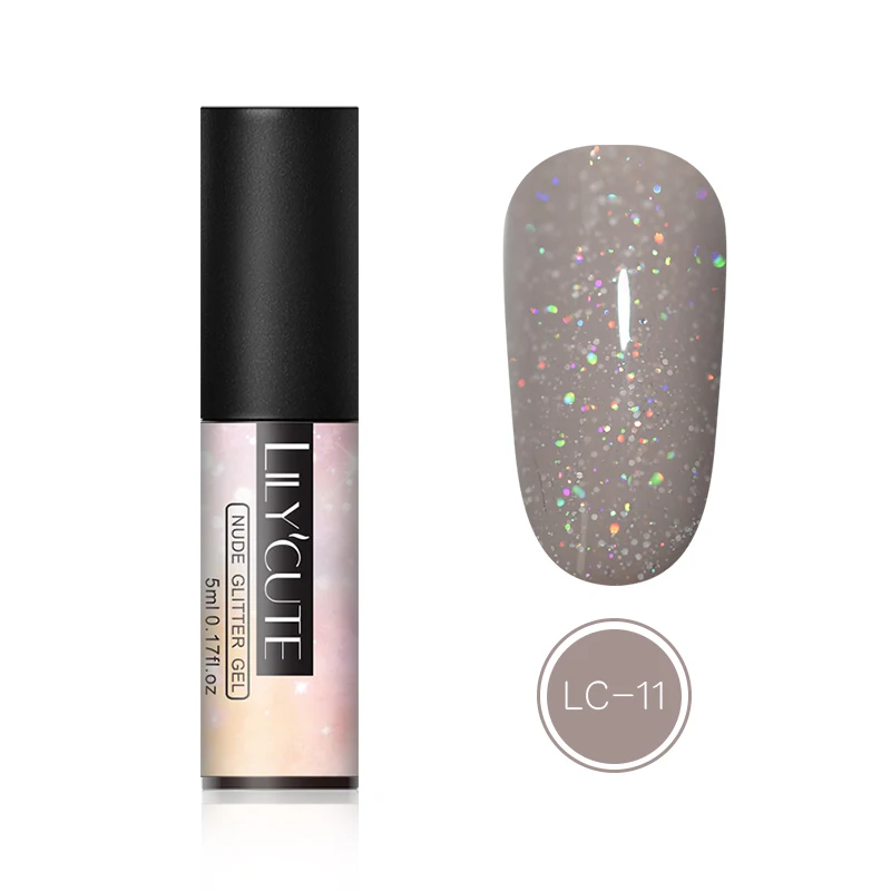 LC-11 LILYCUTE 5 мл Блестящий Гель-лак для ногтей голографические Блестки для ногтей гель замочить от УФ-гель для дизайна ногтей лак для маникюра - Цвет: LC-11