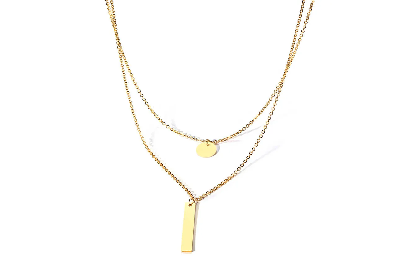 

FXM stainless steel necklace popular single steel material man heart and square and round shape lover gift