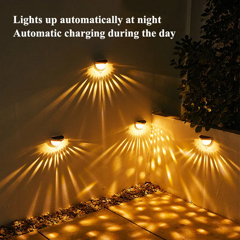 

4PCS Solar LED Outdoor Light IP65 Waterproof Lighting Garden Decoration Light Suitable for Wall Stair Fence Step Landscape Light