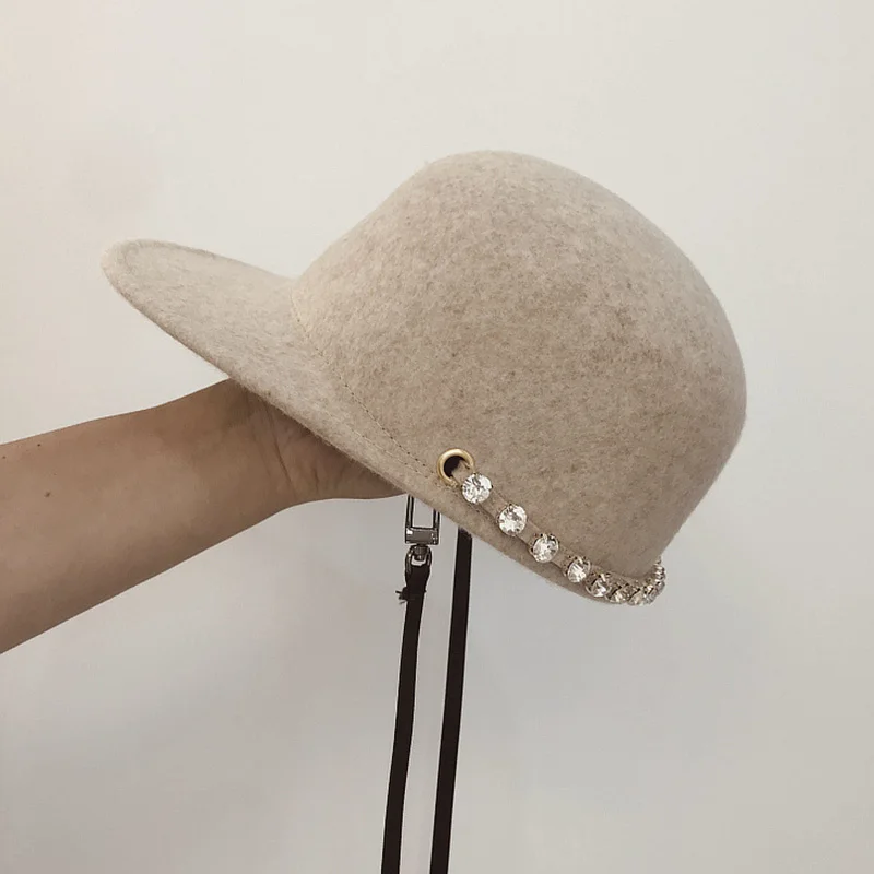 Модная женская мягкая Шерстяная кепка модная Регулируемая зимняя шапка со