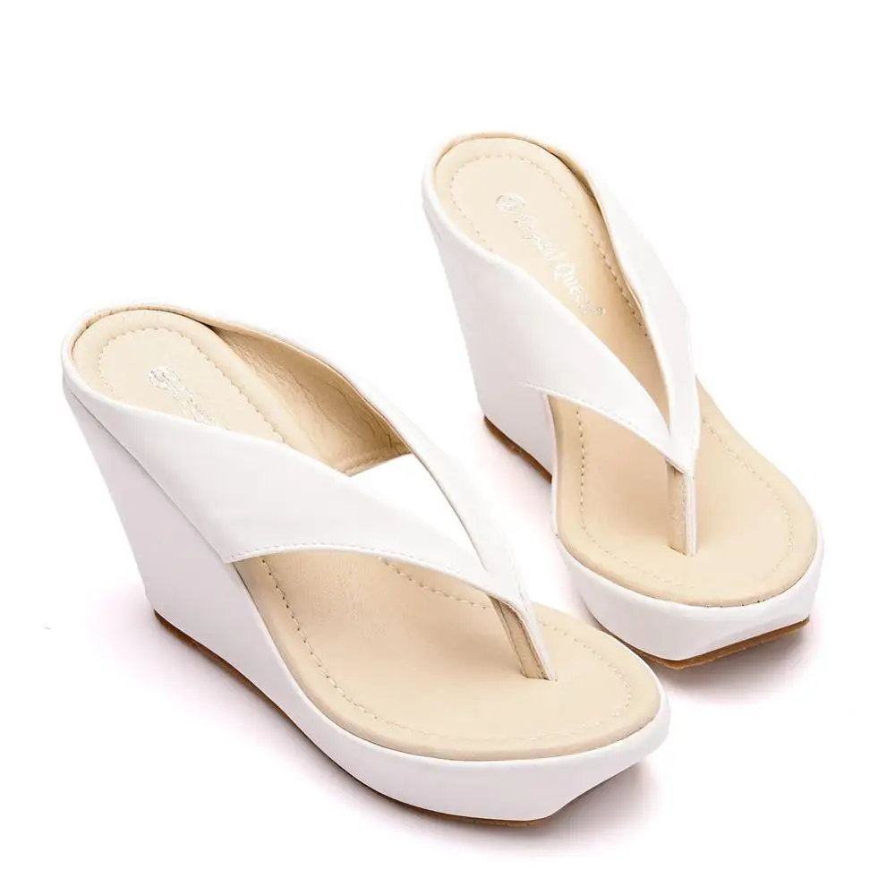

Crystal Queen Platform Wedges Sandals Wedges Flip Flops High Heel Sandals Slippers White Beach Sandals Bohemia Flip Flops Pink