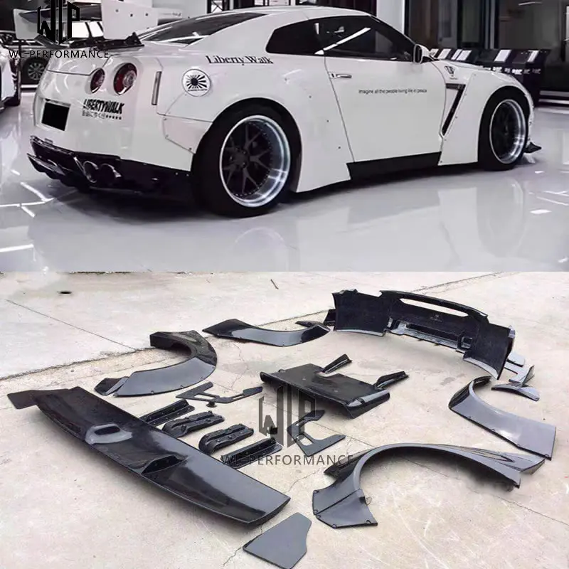 Широкий автомобильный комплект GTR R35 LB задний диффузор для переднего бампера и