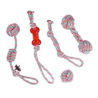 dog chewing rope puppy rope toy set 5 pcs funny doggy toy ropes avoid destroy sofa keep teeth clean for small medium sized d