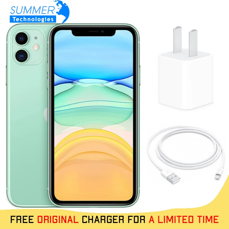 Original Apple iPhone 11 A13 Bionic Chip RAM 4G ROM 64GB/128GB/256GB 6.1" Liquid Retina Display IP68 Dual iOS Smartphones | Мобильные