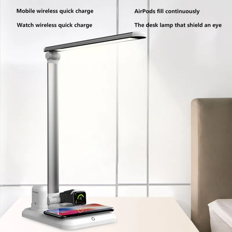 

Eshowee Three-in-one Wireless Charging LED Eye Protection Lamp Wireless Fast Charger Multi-function Business Light Table Lamp