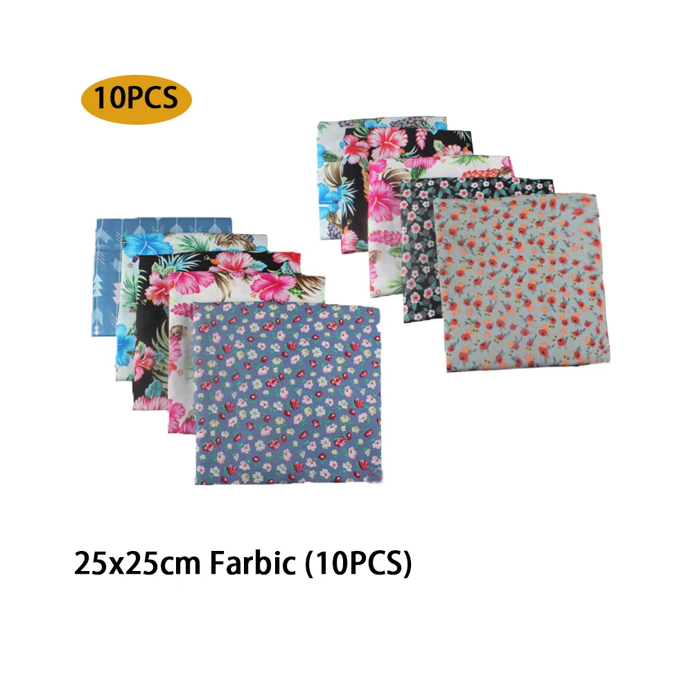 10 шт./компл. 25*25 см DIY хлопковая ткань с цветочным узором Stoffe Подарки Платье