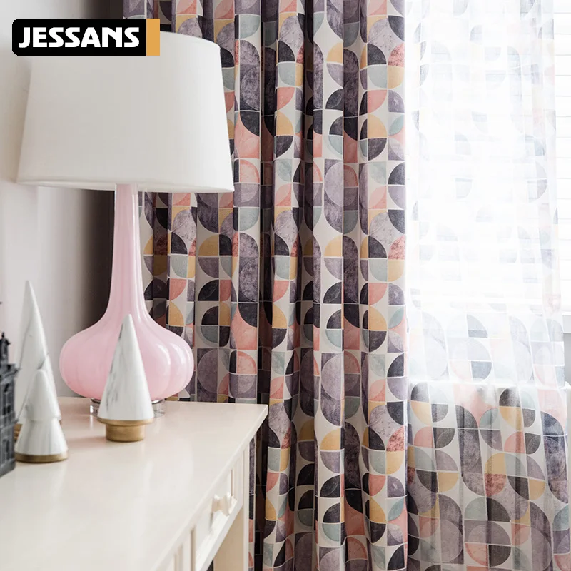 

Simple Pink Curtains for Living Room, Bedroom Balcony Polyester Cotton Window Curtains Tulle Shade Kids Curtain Green.