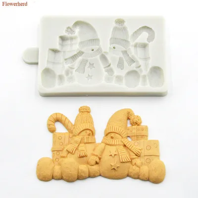 Рождественское украшение форма снеговика силиконовая сделай сам для