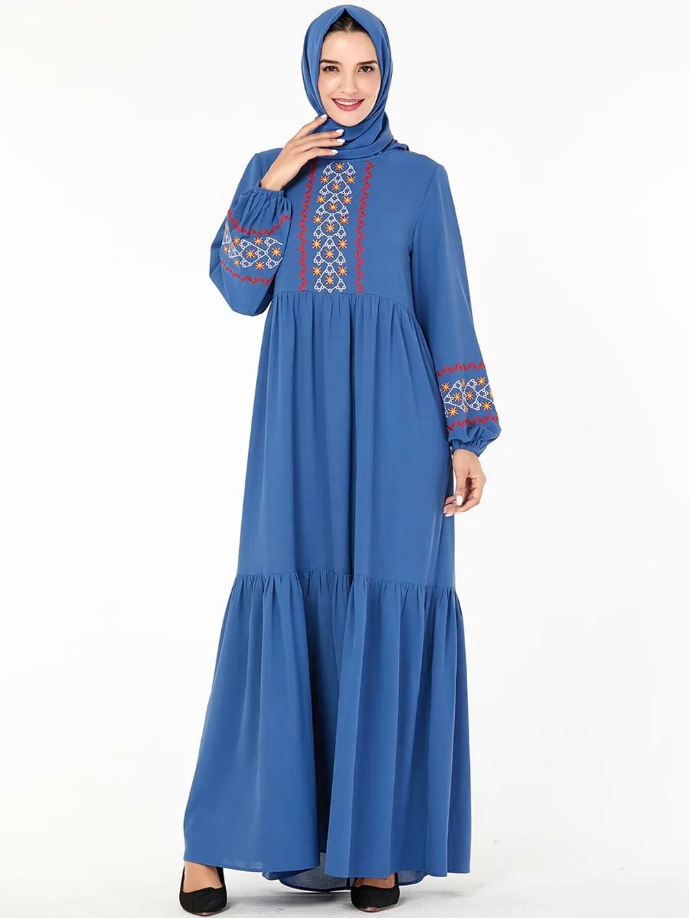 Мусульманское женское Дубайский хиджаб с длинным рукавом золотое бархатное