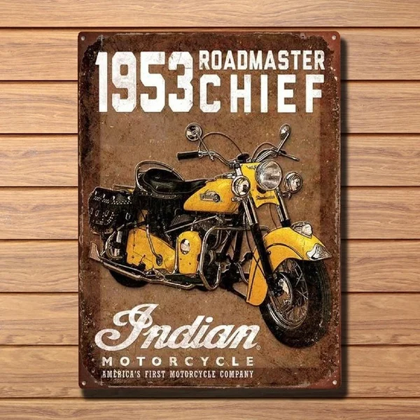 

Fashion 1953 Indian Roadmaster Tin Sign Retro Vintage Tin Sign Bar Pub Home Metal Poster Wall Art Metal Decor Living Room