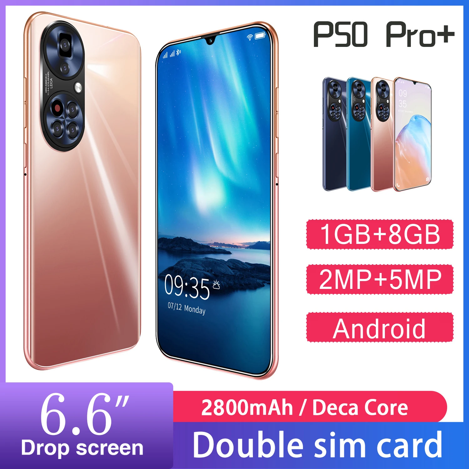 

Смартфон P50 Pro + последнего поколения, две SIM-карты, ОЗУ 1 ГБ, ПЗУ 8 ГБ, HD-камера, телефон Android, телефон, мобильный телефон