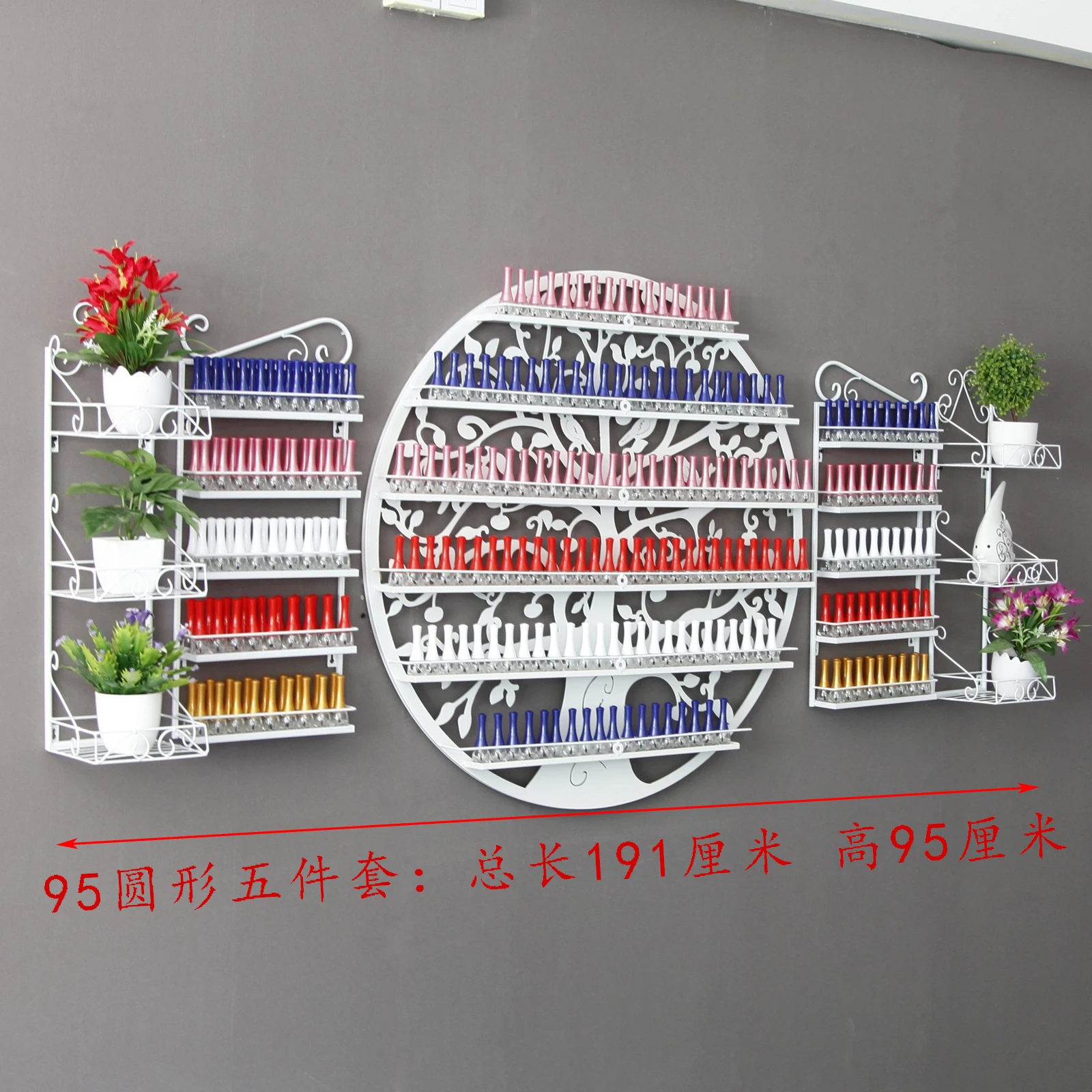 

3 Pcs/Set 5 Layer Iron Nail Polish Shelf Black Nail Shop Exhibition Shelf Nail Polish Display Wall Rack Makeup Organizer